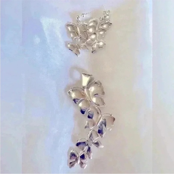 Anthropologie Silver Butterfly Jewelry Set - Picture 4 of 4